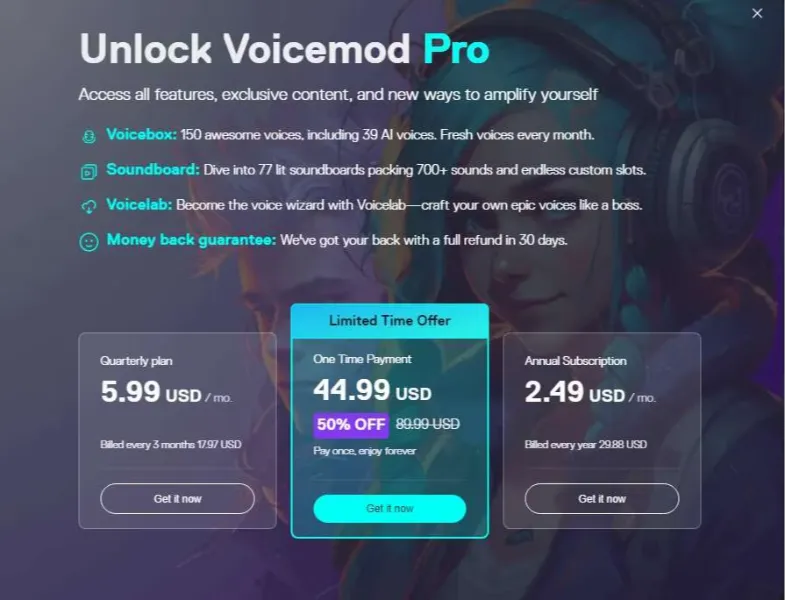 Voicemod Pricing Plans